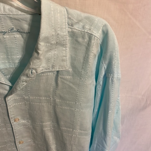 Tommy Bahama Shirt Men 2XL Light Blue 100% Linen Button Up Ling Sleeve 2X Large - Picture 4 of 12